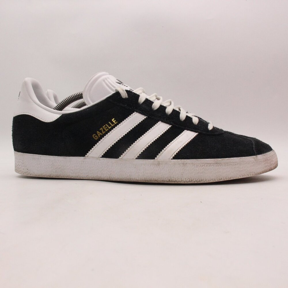 Adidas Originals Gazelle Men's Size 11.5 Black White Athletic Suede Sneakers